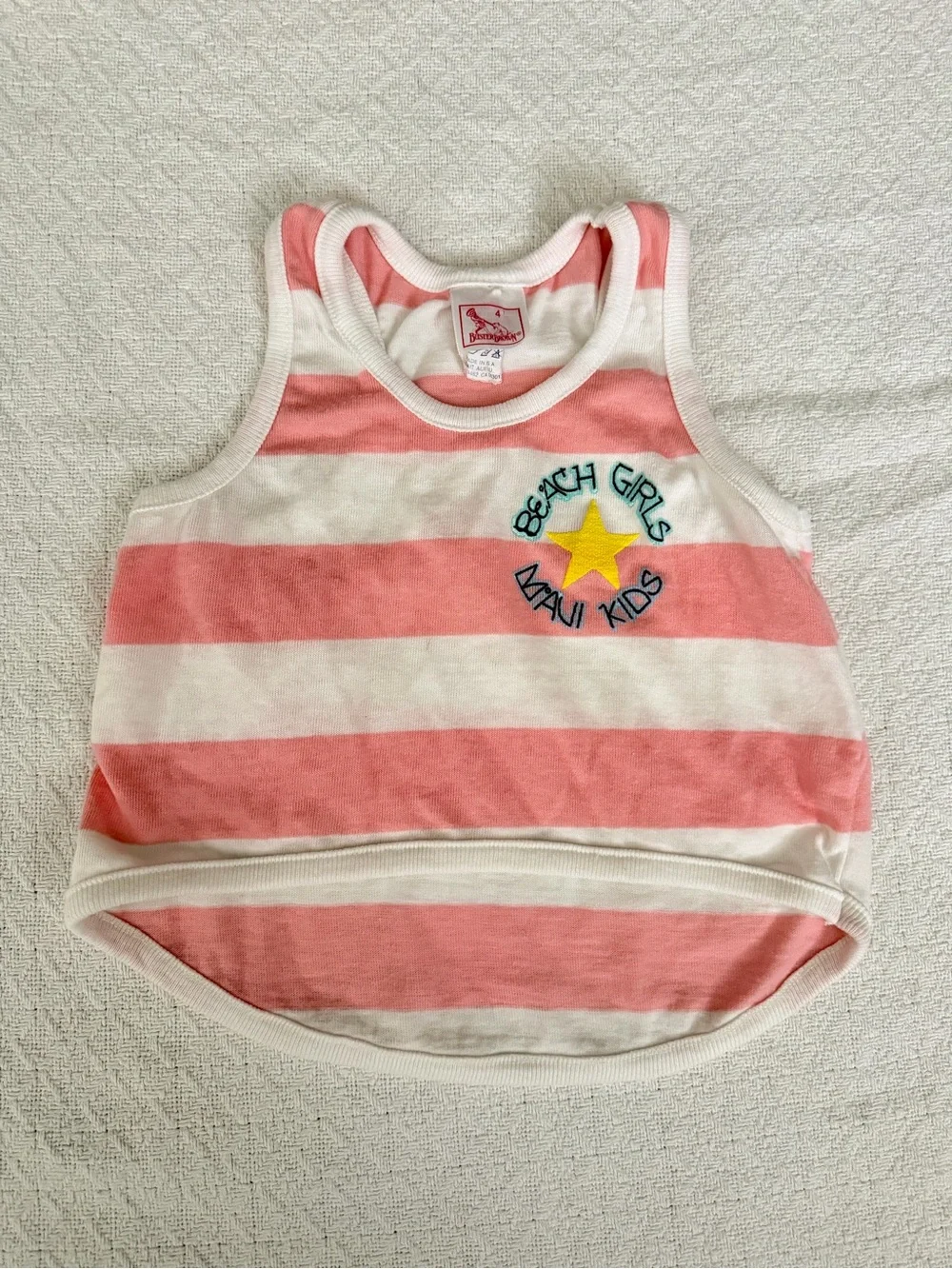 Buster Brown Vintage Pink and White Striped  Graphic Tank and Short Set
